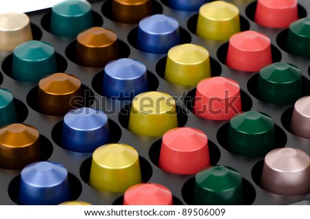 Coffee capsules for a coffee machine.
