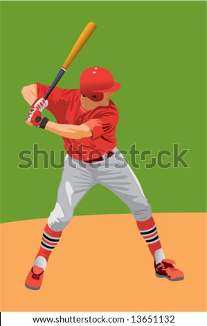 baseball batter in red uniform