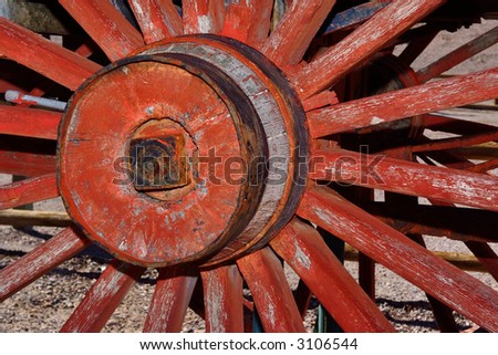 old wheel from historic twenty mule team wagon