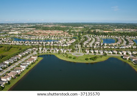 south florida urban community housing development, aerial shot