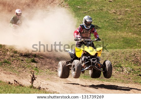 ALMATY, KAZAKHSTAN - APRIL 22 Unknown rider at the Motocross competition \