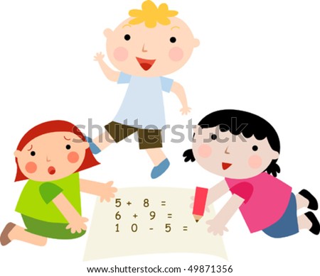 Math Kids Stock Vector Illustration 49871356 : Shutterstock