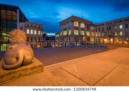 Similar – Image, Stock Photo Halle Saale at night