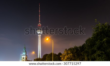 TV Tower in Berlin at night, Germany