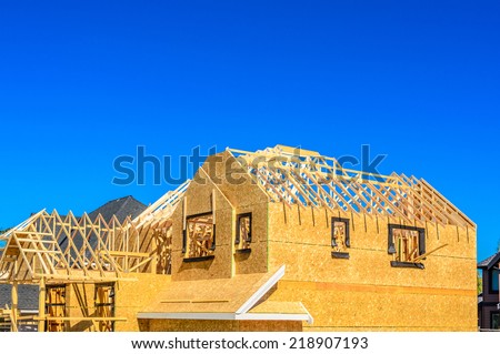 Your dream home. New residential construction house framing
