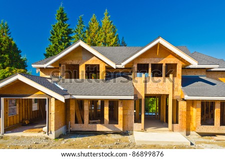A new home under construction in Vancouver, Canada.
