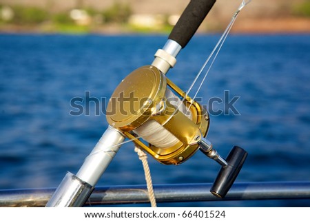 A deep sea fishing rod and reel