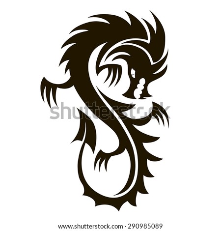 Vector Black Dragon On A White Background - 290985089 : Shutterstock