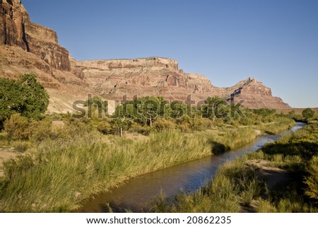 River in Southern Utah\'s San Rafael Swell desert at the entrance to Buckhorn Wash.
