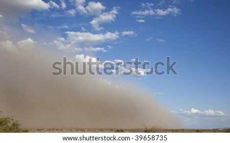 Giant dust storm (also called a haboob) rolls across the desert near Phoenix Arizona.