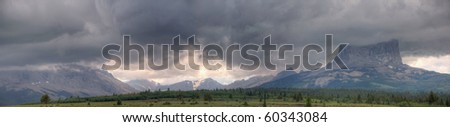 A storm passes over Chief Mountain in Glacier National Park, Montana.