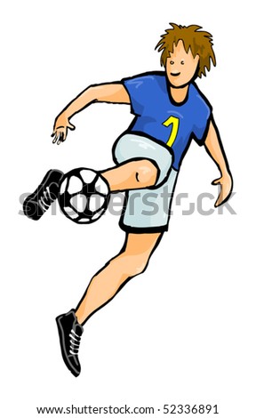 Boy Kicking A Football Ball, Vector - 52336891 : Shutterstock