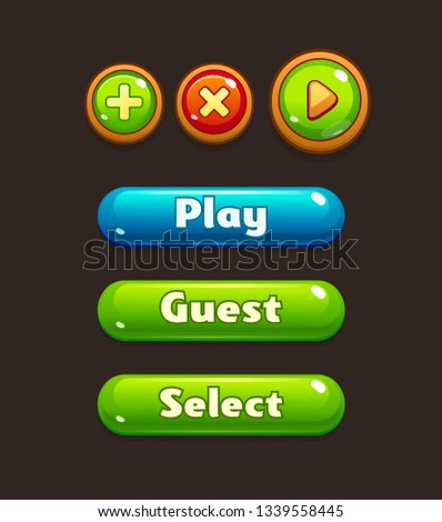 Collection of vector buttons for mobile games