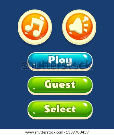 Collection of vector buttons for mobile games