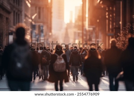 Similar – Image, Stock Photo Unrecognizable group of people trekking outdoors