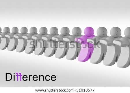 A group of plasticine figures standing in a row promoting diversity among people.