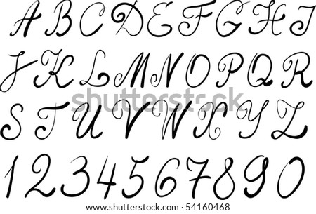 Calligraphy Alphabet Stock Vector Illustration 54160468 : Shutterstock
