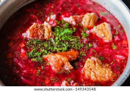 Borscht is a soup of Ukrainian origin that is popular in many Eastern and Central European countries.