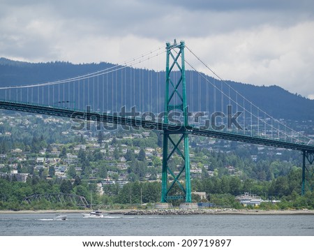 Lions Gate Bridge is a suspension bridge that crosses the first narrows of Burrard Inlet and connects the City of Vancouver, British Columbia, to the North Shore municipalities.
