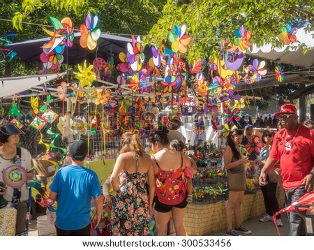GILROY, CA/USA - July 24-26, 2015: 37th annual Gilroy Garlic Festival is ultimate summer food fair entertaining nearly 100,000 visitors with 50 live concerts, childrenÃ¢??s activities, arts & crafts