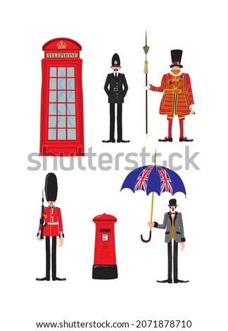 Set of of ``London themed vector illustration