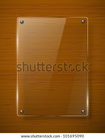 Wooden texture with glass framework. Vector illustration