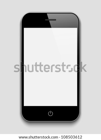 Mobile phone on a grey background.