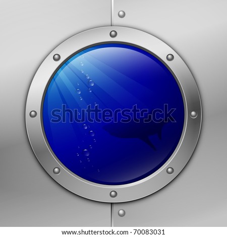 porthole. shark. vector illustration. eps10