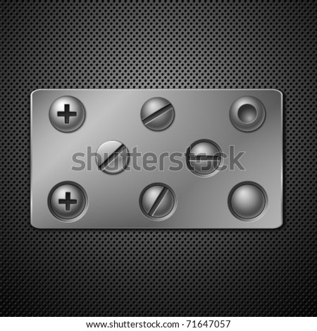 Screws and rivets. Elements for your design. Vector illustration.