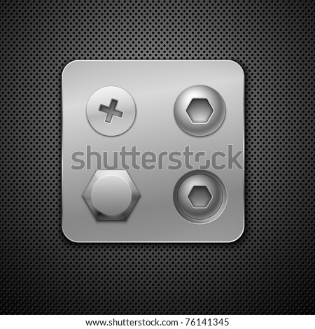 Screws and rivets. Elements for your design.  Realistic vector illustration.