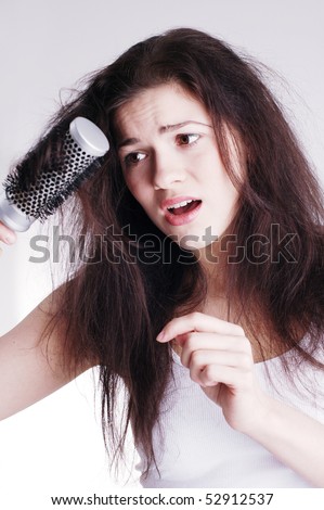 Girl with hairbrush
