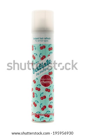 SWINDON, UK - JUNE 1, 2014: Can of Cherry Batiste Dry Shampoo Intant Hair Refresh