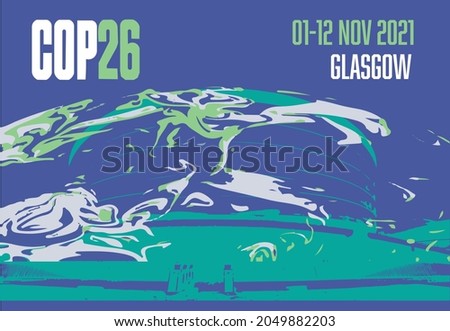 COP 26 Glasgow 2021 vector illustration - International climate summit Photo stock © 