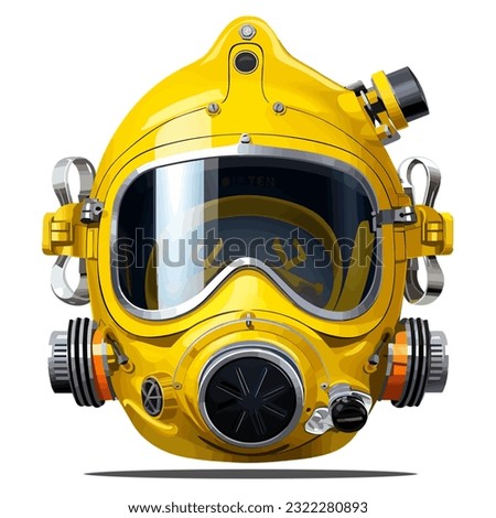 Commercial Divers Helmet - Vector Illustration