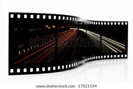 Motorway lights at night Film Strip