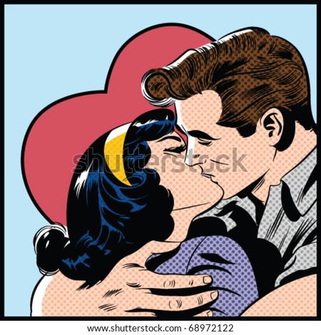 Pop Art KIssing Couple