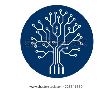 Oak tree stylized as an electronic circuit