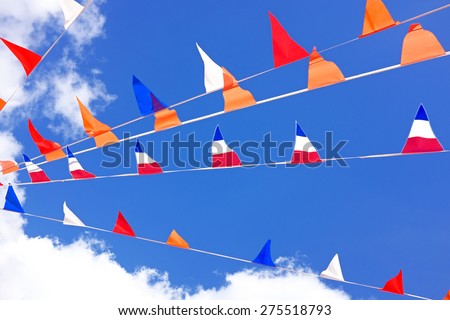Orange flags, celebrating kings day in the Netherlands
