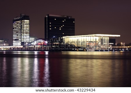 Amsterdam skyline at the IJ in the Netherlands