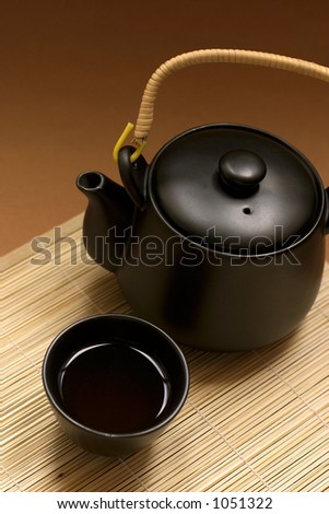 Black oriental teapot & cups, more in my gallery