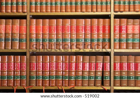 Legal Library in wooden bookcase