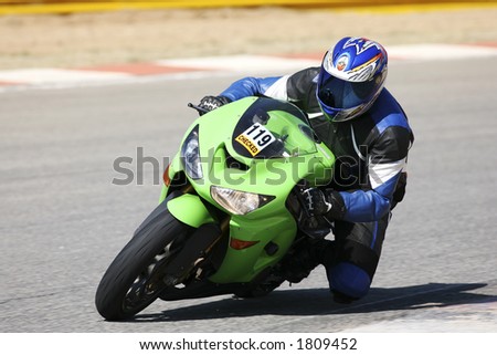 High speed Superbike on the circuit  (all Logos and Trademarks removed)