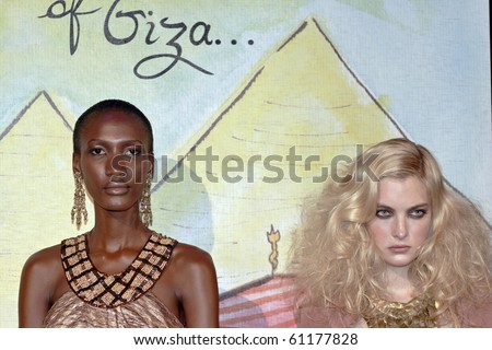 NEW YORK - SEPTEMBER 16: Models present dresses for Rebecca Moses \