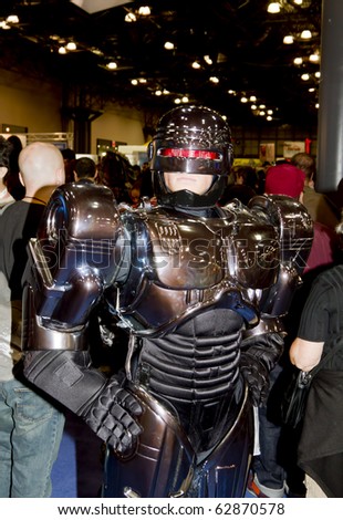 NEW YORK - OCTOBER 09: Convention goer in costume attends the 2010 New York Comic Con at the Jacob Javits Center on October 9, 2010 in NYC.