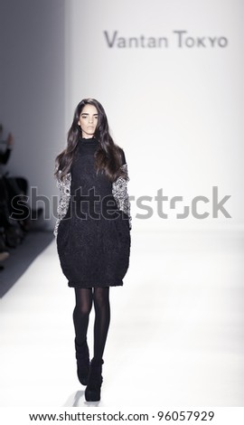 NEW YORK - FEBRUARY 11: Model walks runway for Vantan Tokyo collection at Mercedes-Benz Fall 2012 Fashion Week at Studio at Lincoln Center on February 11, 2012 in NYC