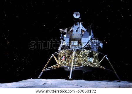 CAPE CANAVERAL, FL- JAN 2: Prototype of the Apollo 17 landing on the moon displayed at NASA, Kennedy Space Center in Florida, January 2, 2011.