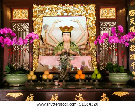 altar in Peranaken temple in Singapore