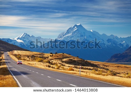 Similar – Image, Stock Photo picksin sunset in alps