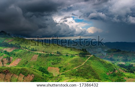 African landscape, rainy season, Uganda