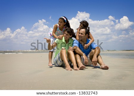 Family on vacation having fun in the sun